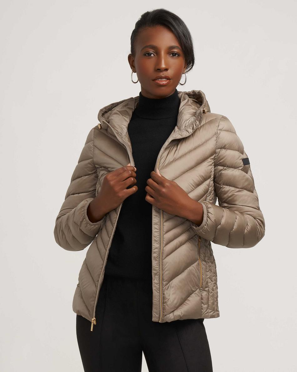 Vêtements D'extérieur Anne Klein Chevron Packable Puffer Jacket   | HCQ-0888919